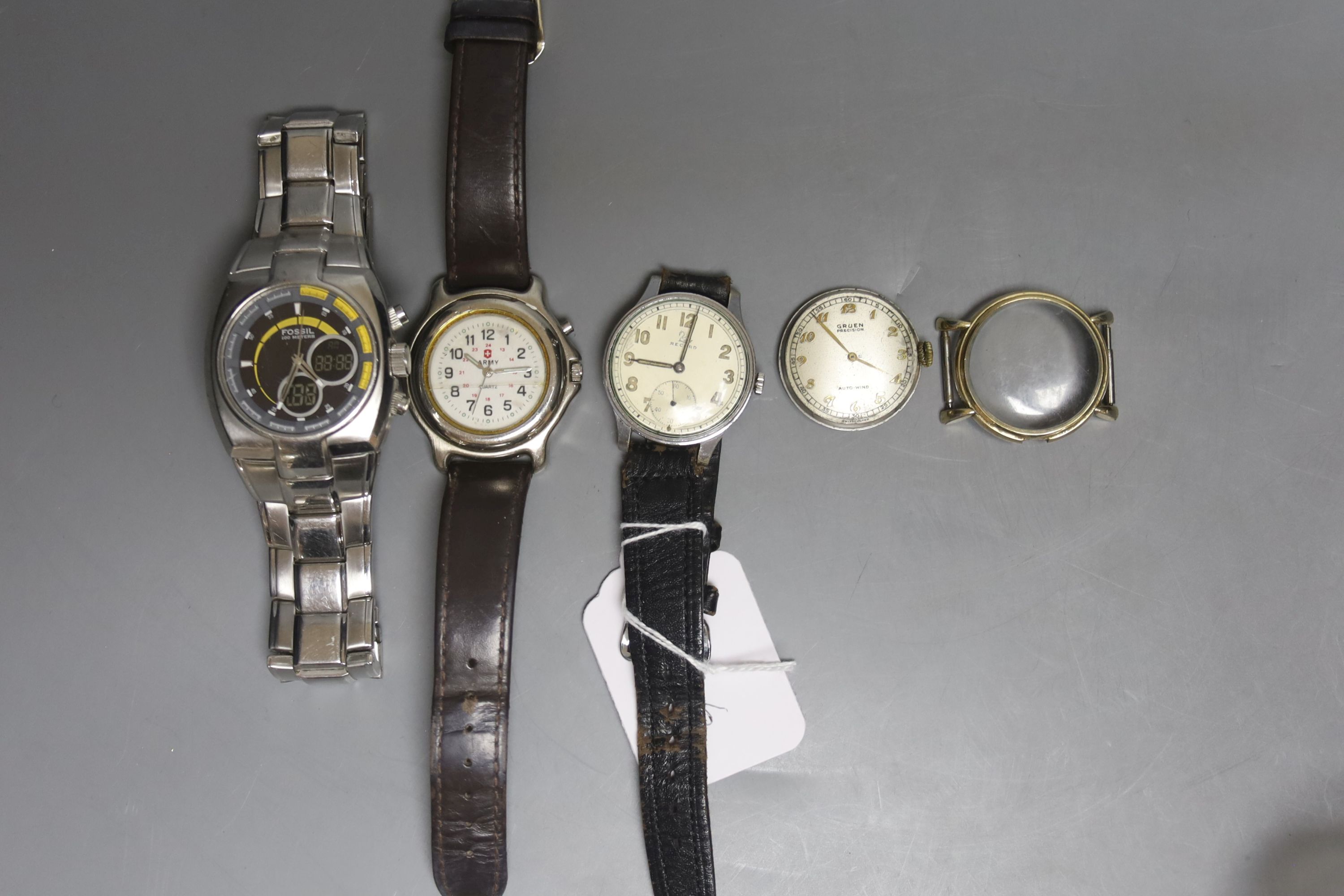 Four gent's wrist watches.